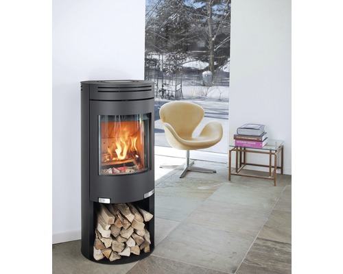 Kaminofen Aduro 1-4 Stahl schwarz 6 kW mit Holzfach