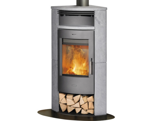 Kaminofen Fireplace Malta Speckstein 6,4 kW mit Holzfach