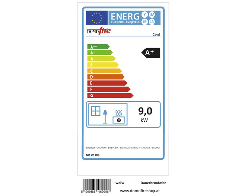 Kaminofen Kachelofen DOMOFIRE Genf Keramik weiß 9 kW mit Wärmespeicher